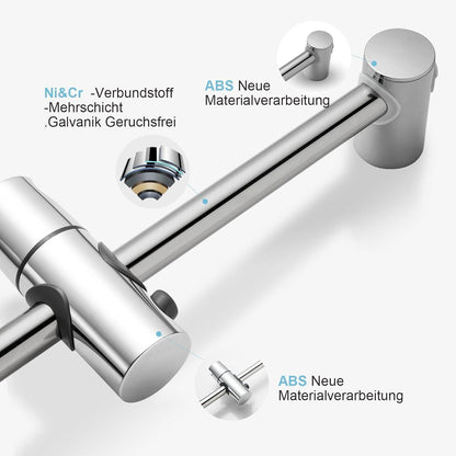 Verstellbare Duschstange Edelstahl 70cm mit Halterung