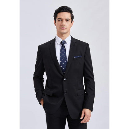 Herren Krawatten Set mit Einstecktuch, Hundemuster, Marineblau