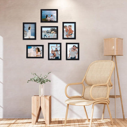 Bilderrahmen Collage Set 7er 15x20 Schwarz Wohnzimmer Büro