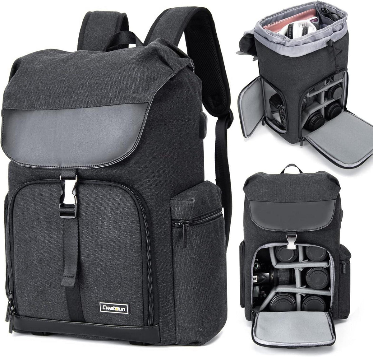 Kamerarucksack Canvas SLR DSLR spiegellose Kamera wasserdicht