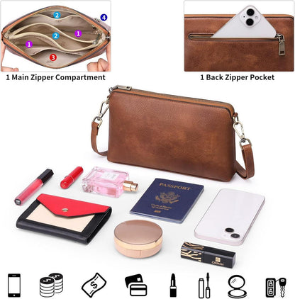 Kleine Umhängetasche Damen PU Leder Schultertasche A04