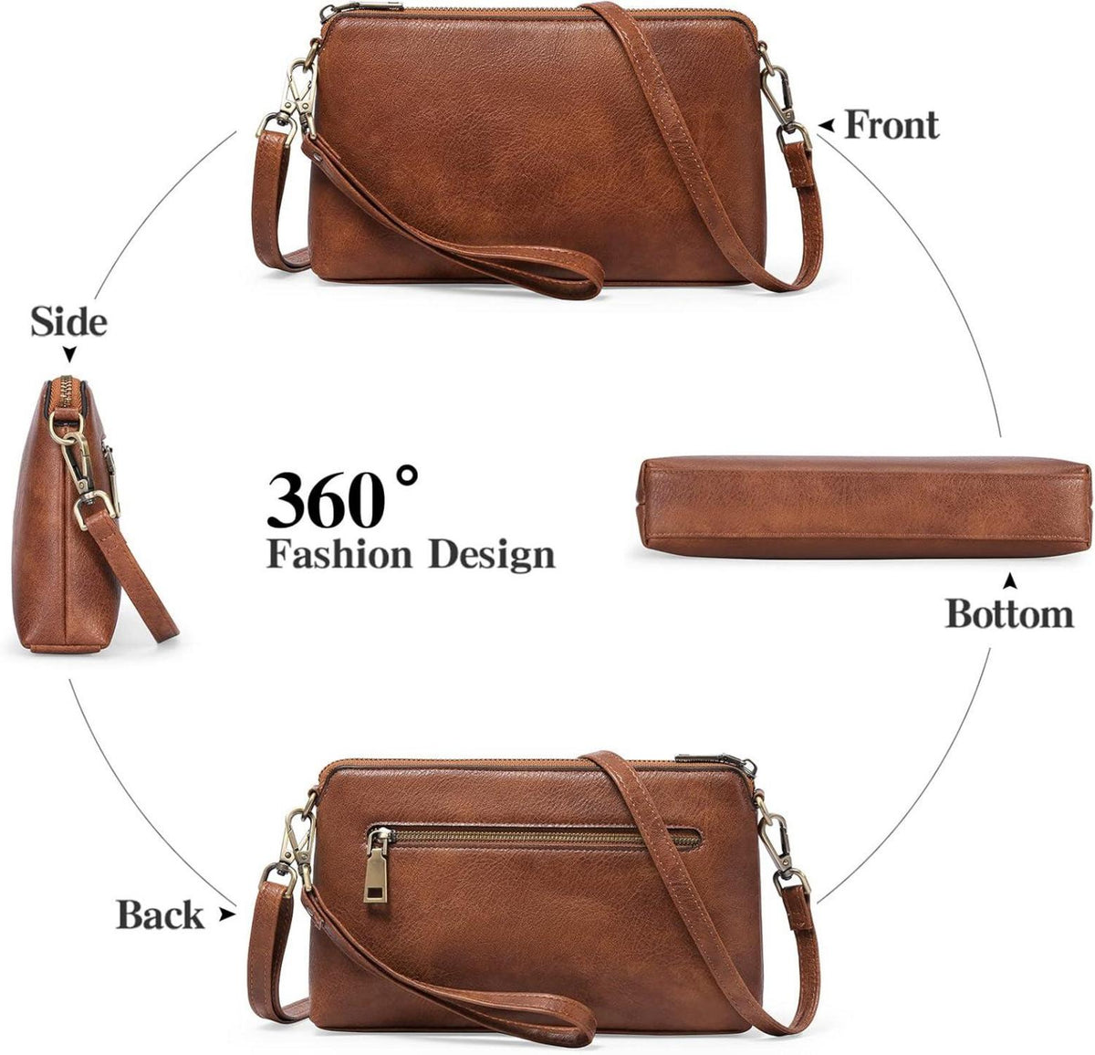 Kleine Umhängetasche Damen Crossbody Handtasche Verstellbarer Schultergurt A04