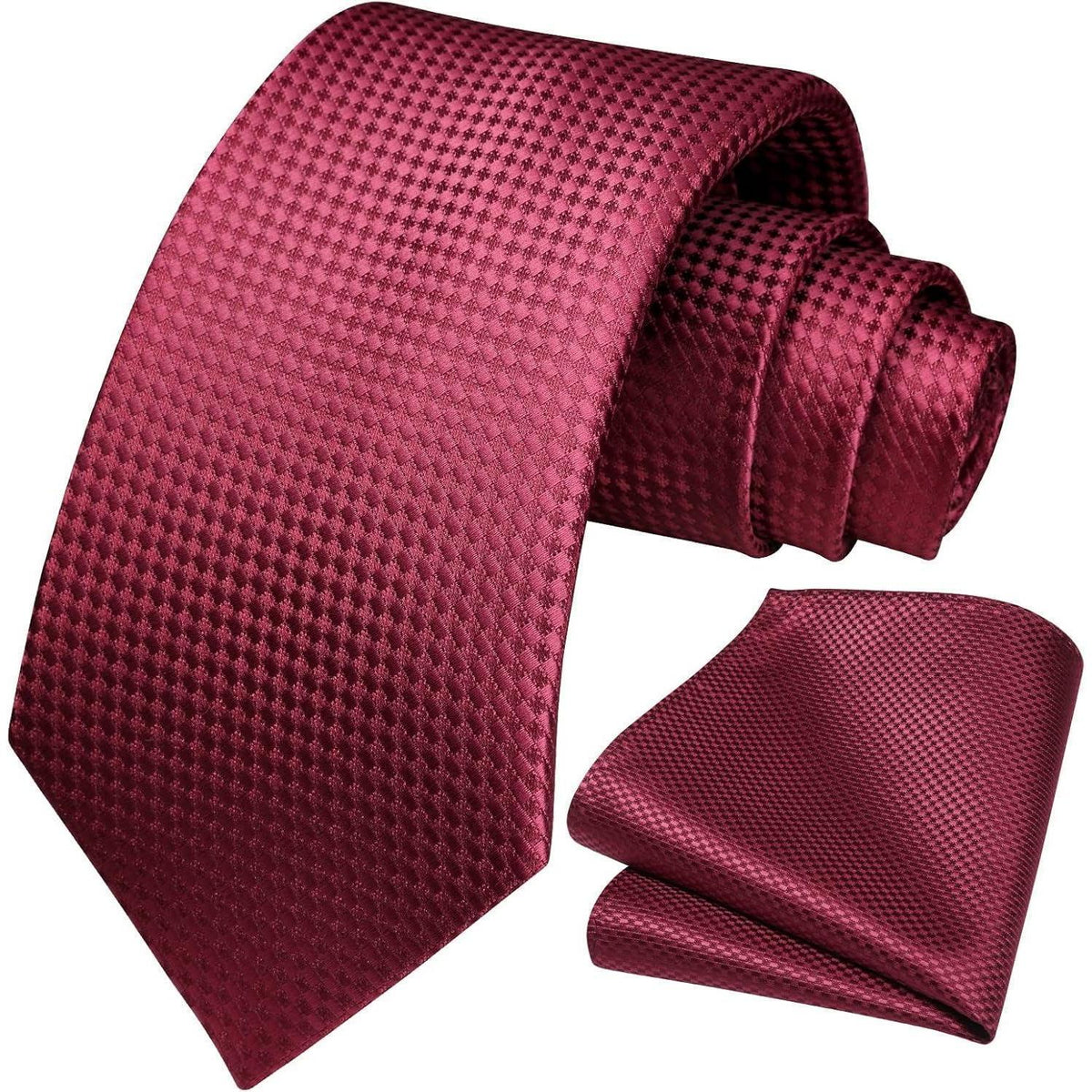 Herren Krawatten Set Burgunder Einstecktuch Elegant Business Hochzeit