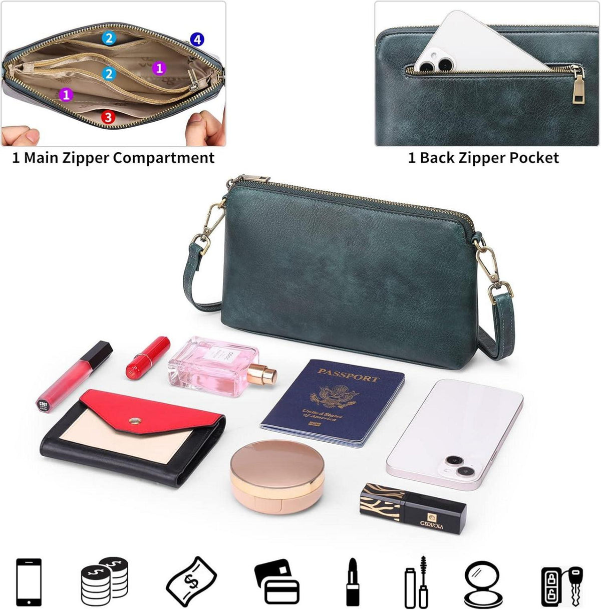 Umhängetasche Damen Crossbody Bag Handy Geldbörse
