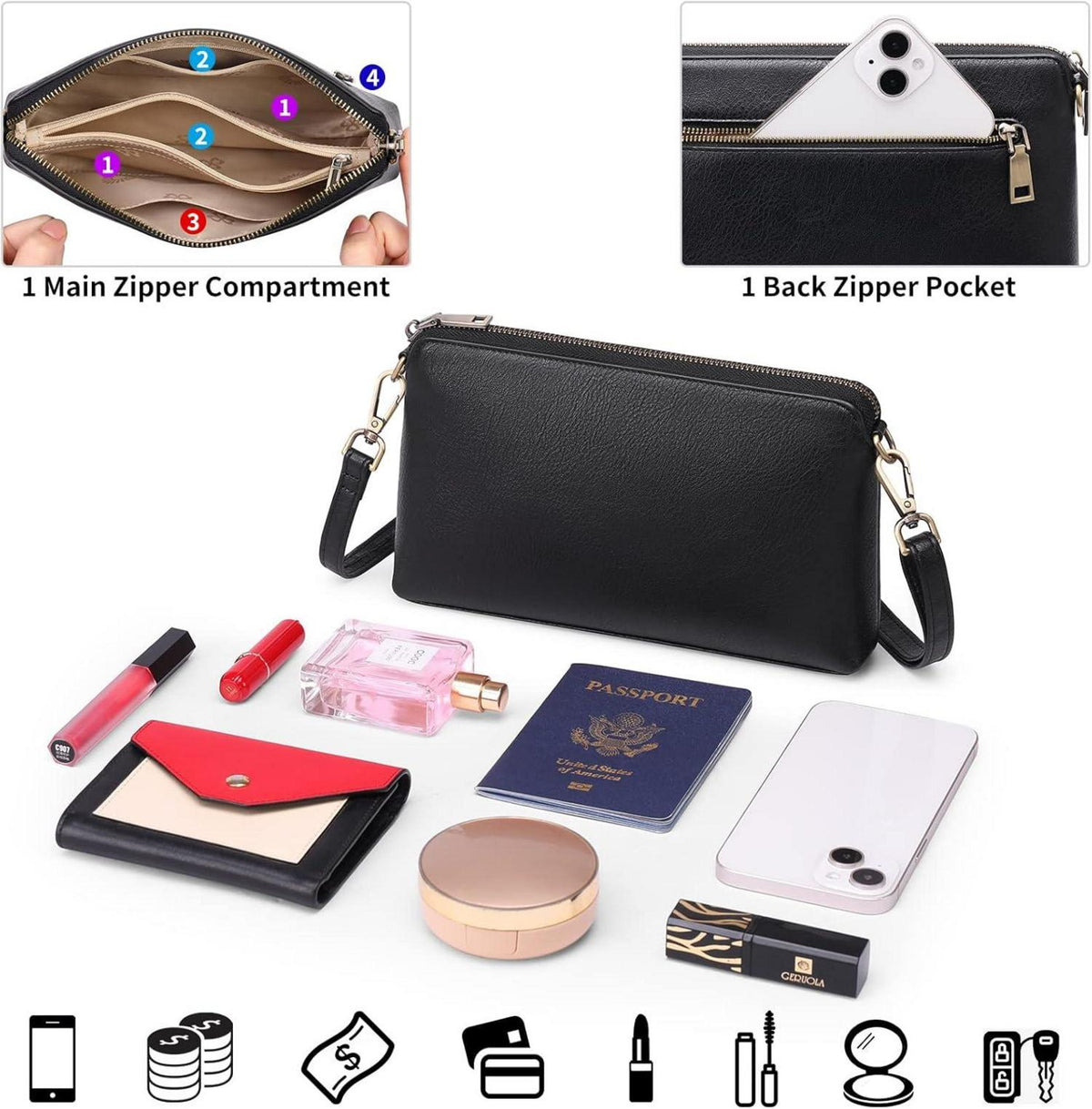 Kleine Damen Umhängetasche Crossbody Geldbörse Handtasche