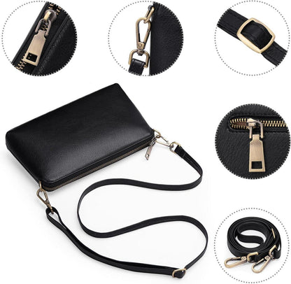 Damen Umhängetasche Crossbody Bag Schwarz Verstellbar & Abnehmbar