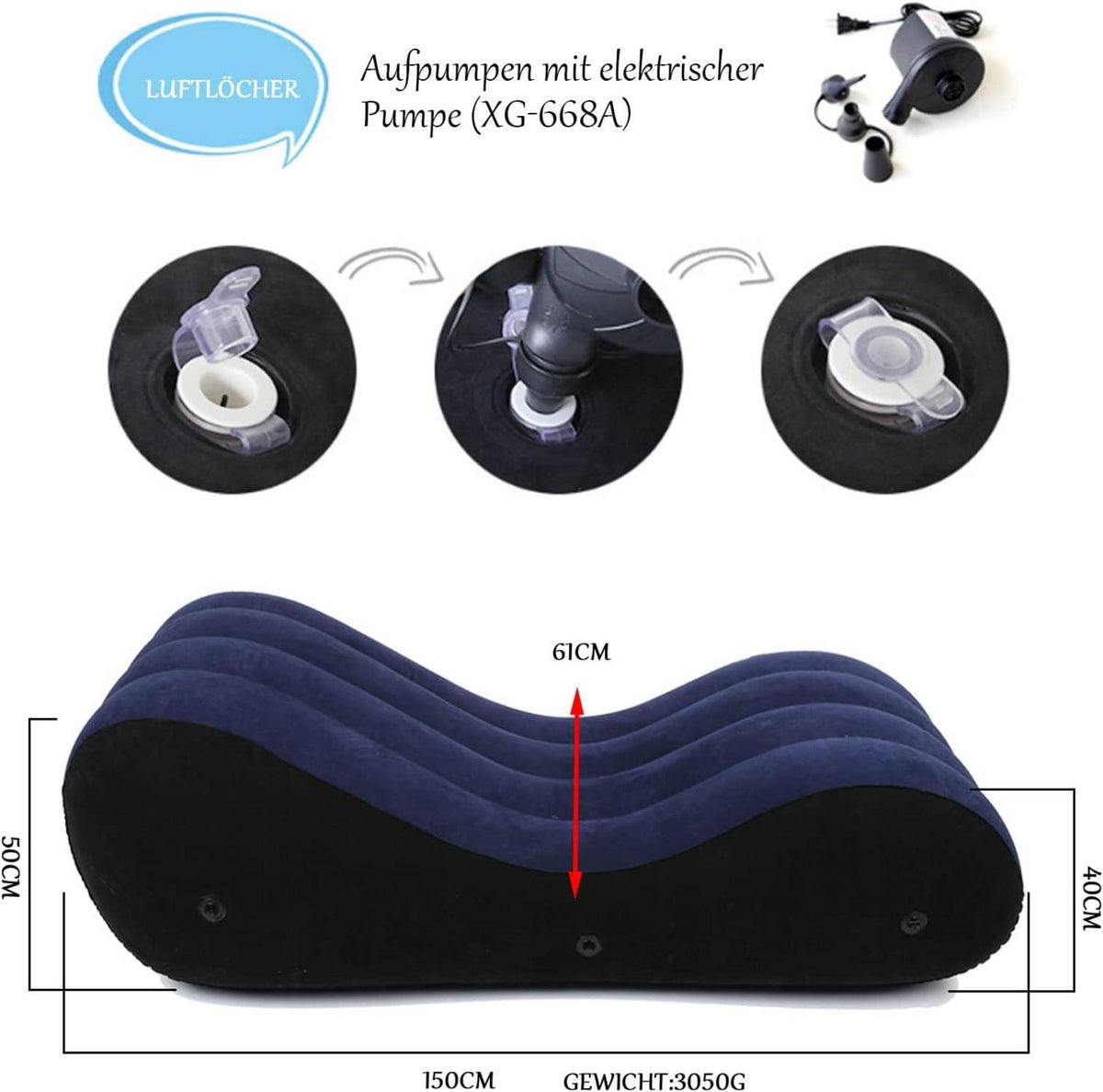 Aufblasbares Sex Sofa BDSM Handschellen Set Sexspielzeug