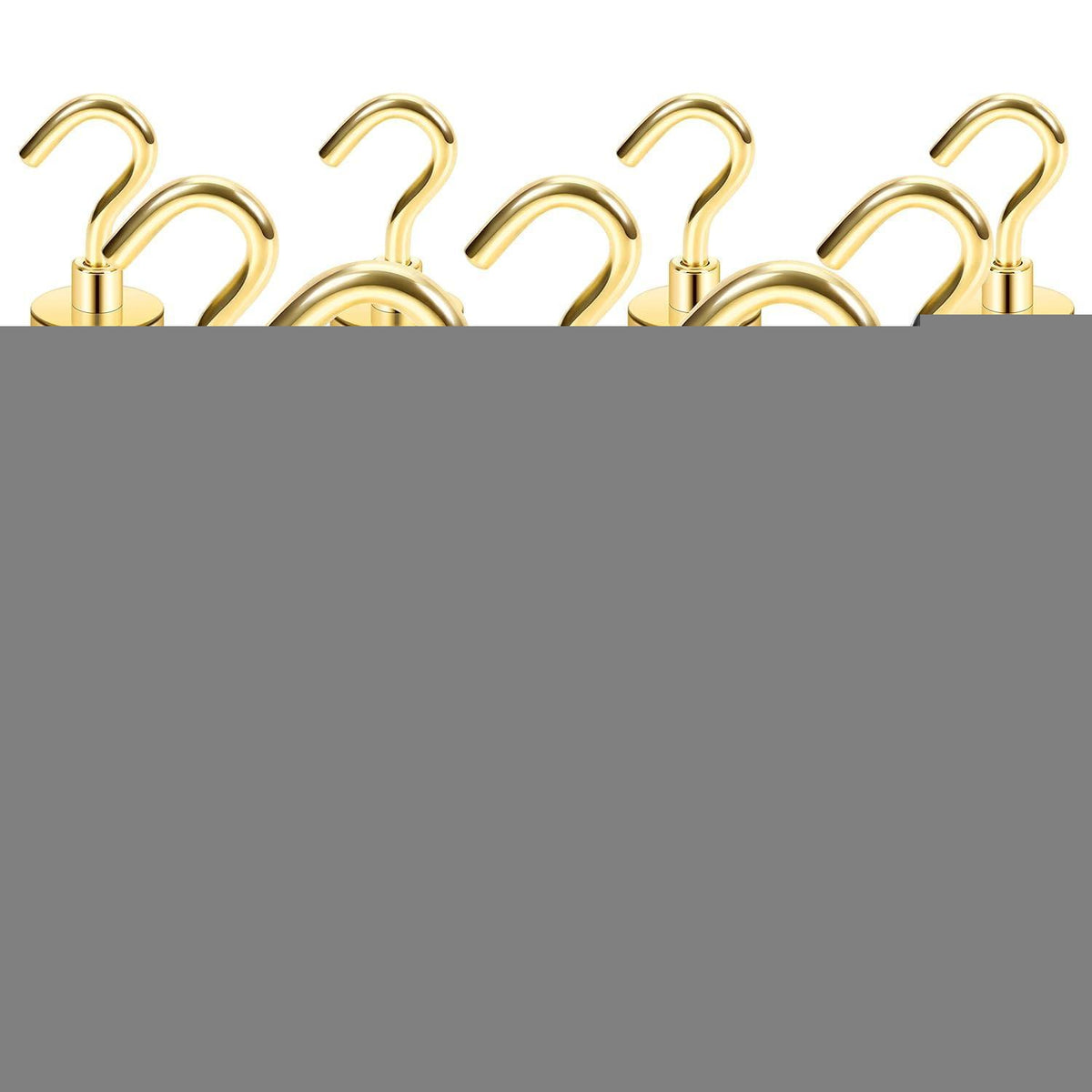 Magnethaken 10kg, extra stark, gold, 10 Stück