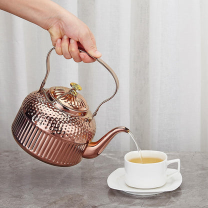 Edelstahl Teekanne 1,8L mit Teesieb – Kupferfarben