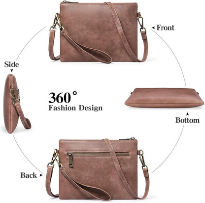 Crossbody Bag Damen Umhängetasche RFID Schutz Leder Brieftasche