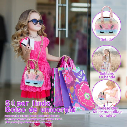 Einhorn Kinderschminke Schminkkoffer Mädchen Make-Up Set 4-12 Jahre
