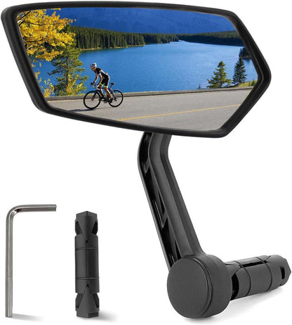 Arkham Echtglas Fahrradspiegel HD Extra Groß für Links Lenker