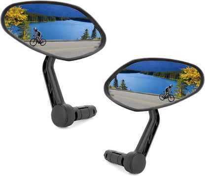 Fahrradspiegel Oval HD Glas Lenker Rückspiegel 2 Stück verstellbar