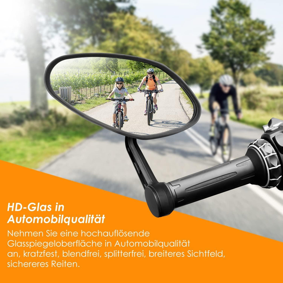 Arkham Fahrradspiegel 2 Stück HD Auto-Grad Glas für Lenker