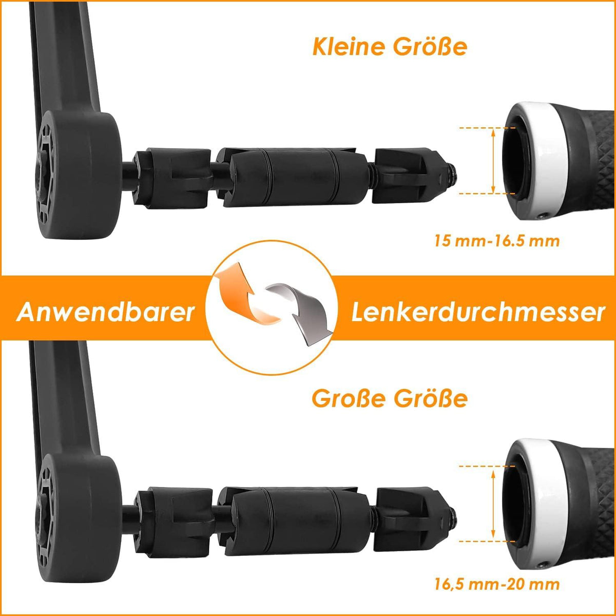 Arkham Fahrradspiegel 2 Stück Universal E-Bike Oval HD Auto-Grad Glas