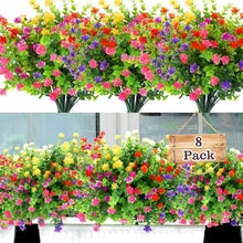 8er Set Künstliche Blumen Kunstpflanzen Garten Deko Wohnzimmer