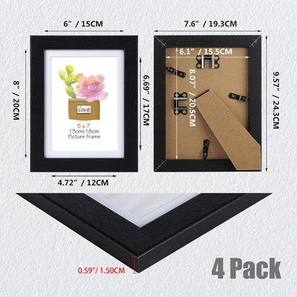 Bilderrahmen Set 13x18 cm Passepartout 15x20 cm Holz Fotorahmen 18x13