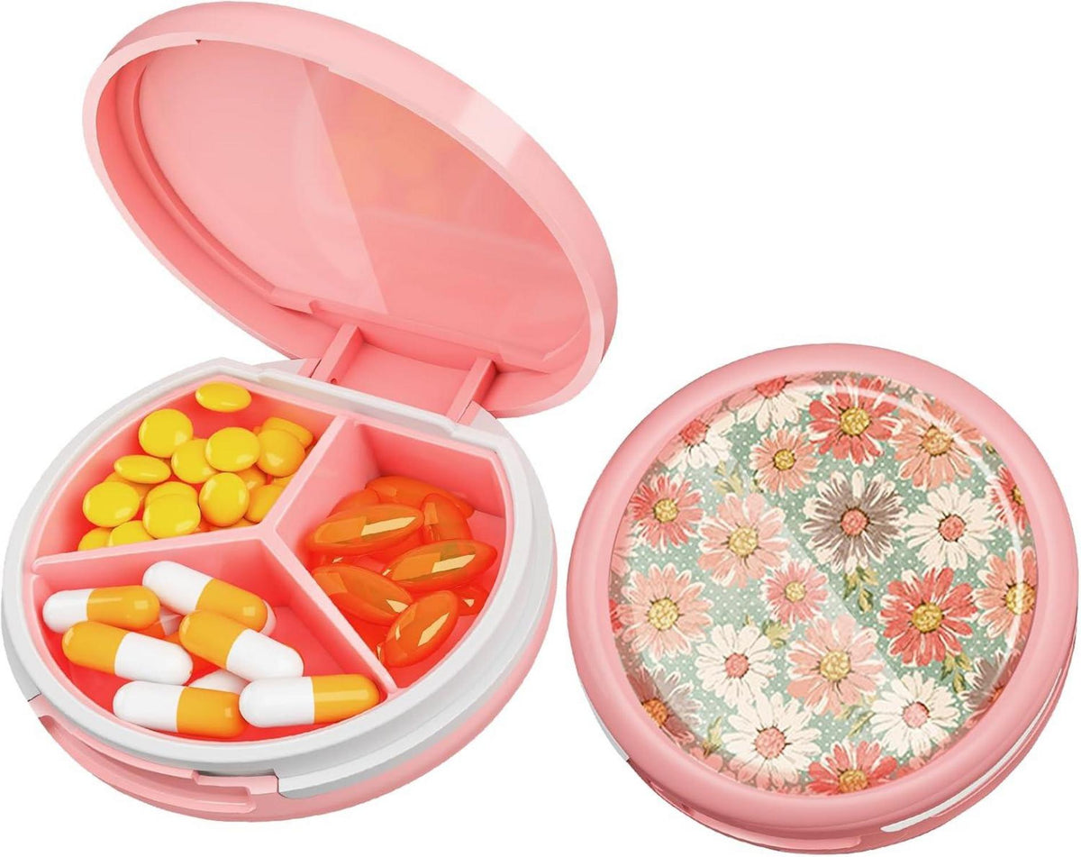 Tablettenbox 3 Fächer Wasserdicht Pillendose Reise Medikamente