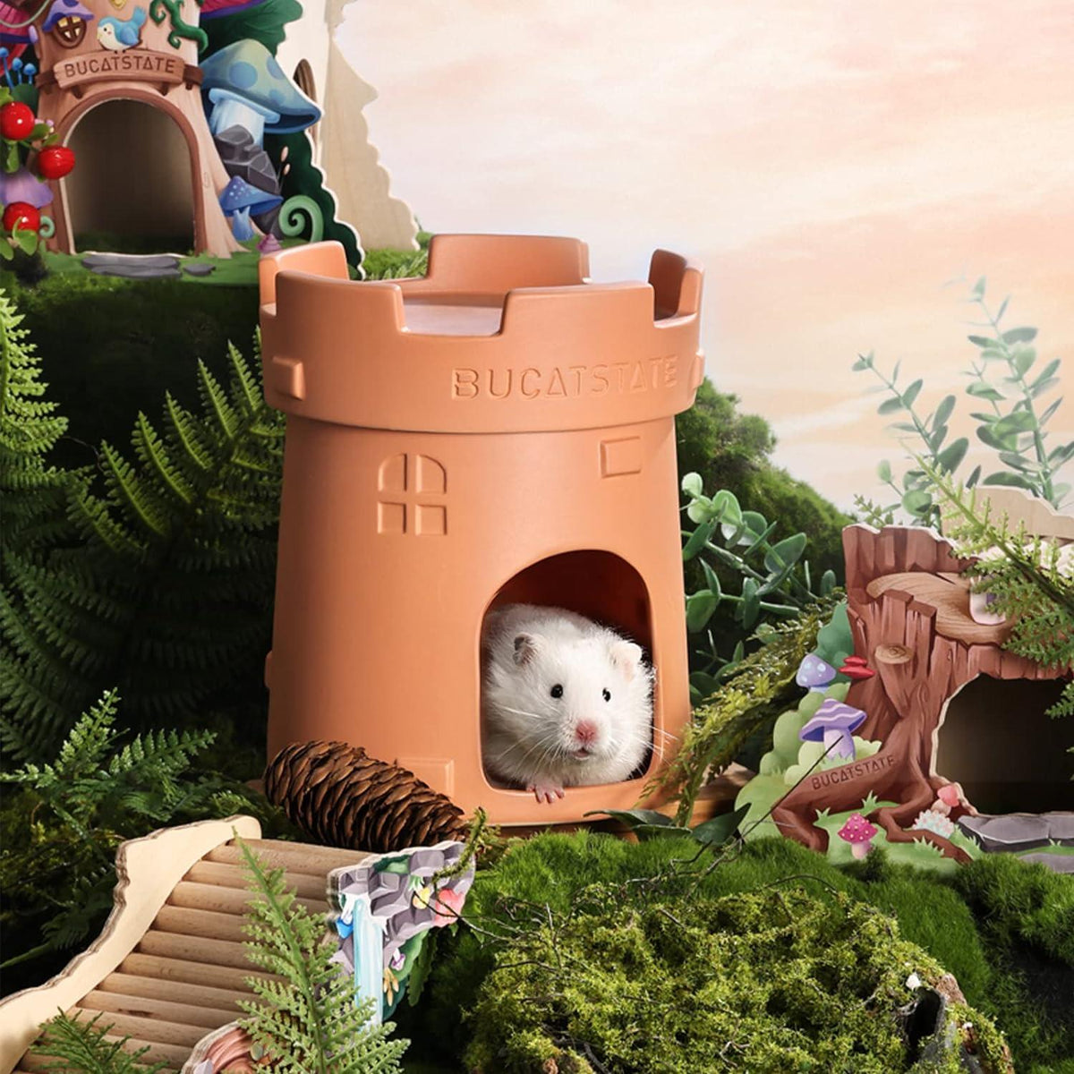 Keramik Hamsterhaus Schlossform Cool Nest für Kleintiere