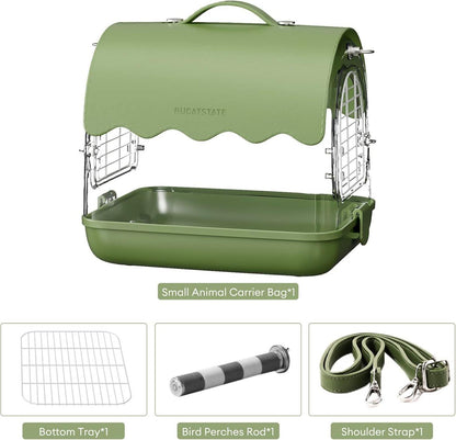 Vogel Transportrucksack mit Sitzstange & Schattenabdeckung