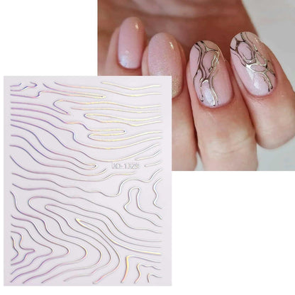 Aurora Nagelsticker – 12 Blatt Holografische Nail Art Aufkleber