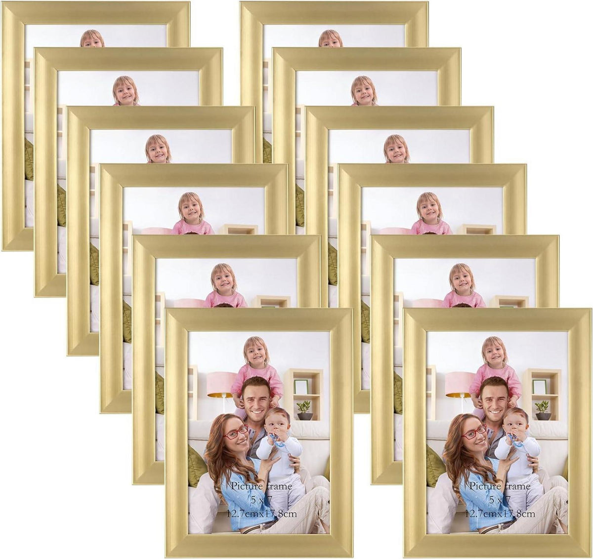 Bilderrahmen 13x18 cm Gold für Fotos und Bilder, Fotorahmen Collage