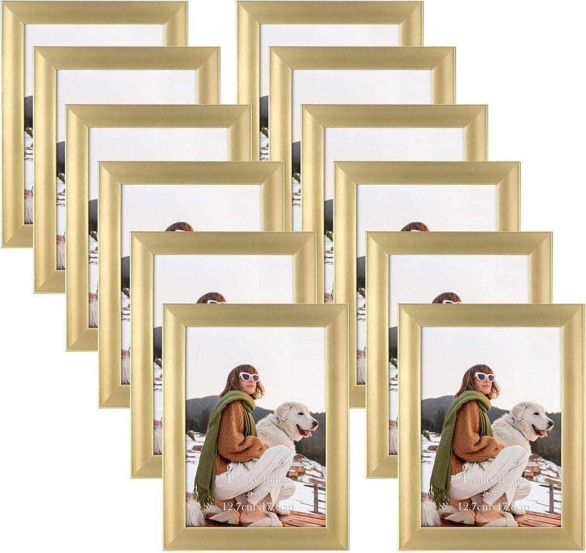 Goldene Fotorahmen 12er Set 13x18 cm für Fotos & Bilder