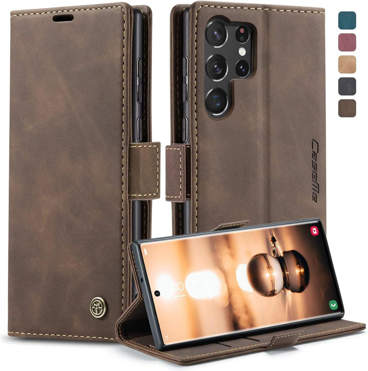 Samsung Galaxy S23 Ultra 5G Premium Leder Flip Case Magnet