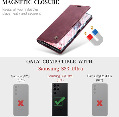 Samsung Galaxy S23 Ultra 5G Hülle - Premium Leder Flip Case