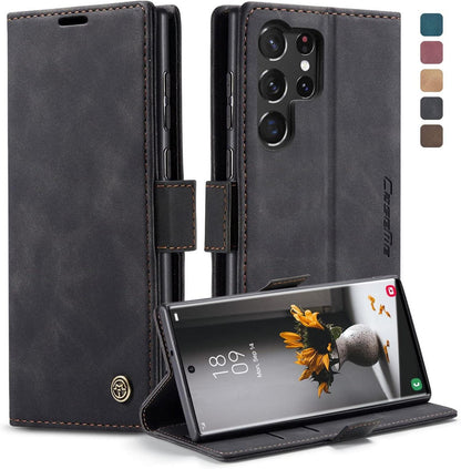 Handyhülle für Samsung Galaxy S23 Ultra 5G - Schwarz Hülle Flip Case