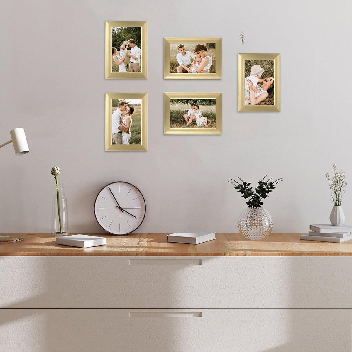 12er Set Bilderrahmen goldene Fotorahmen Collage 10x15cm