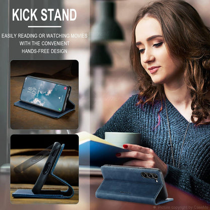 KZB Samsung Galaxy S23 5G Handyhülle Blau Magnet Standfunktion