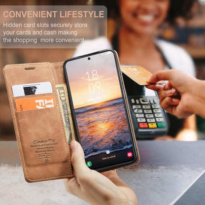Samsung Galaxy S23 5G Handyhülle - Premium Leder Flip Case Braun