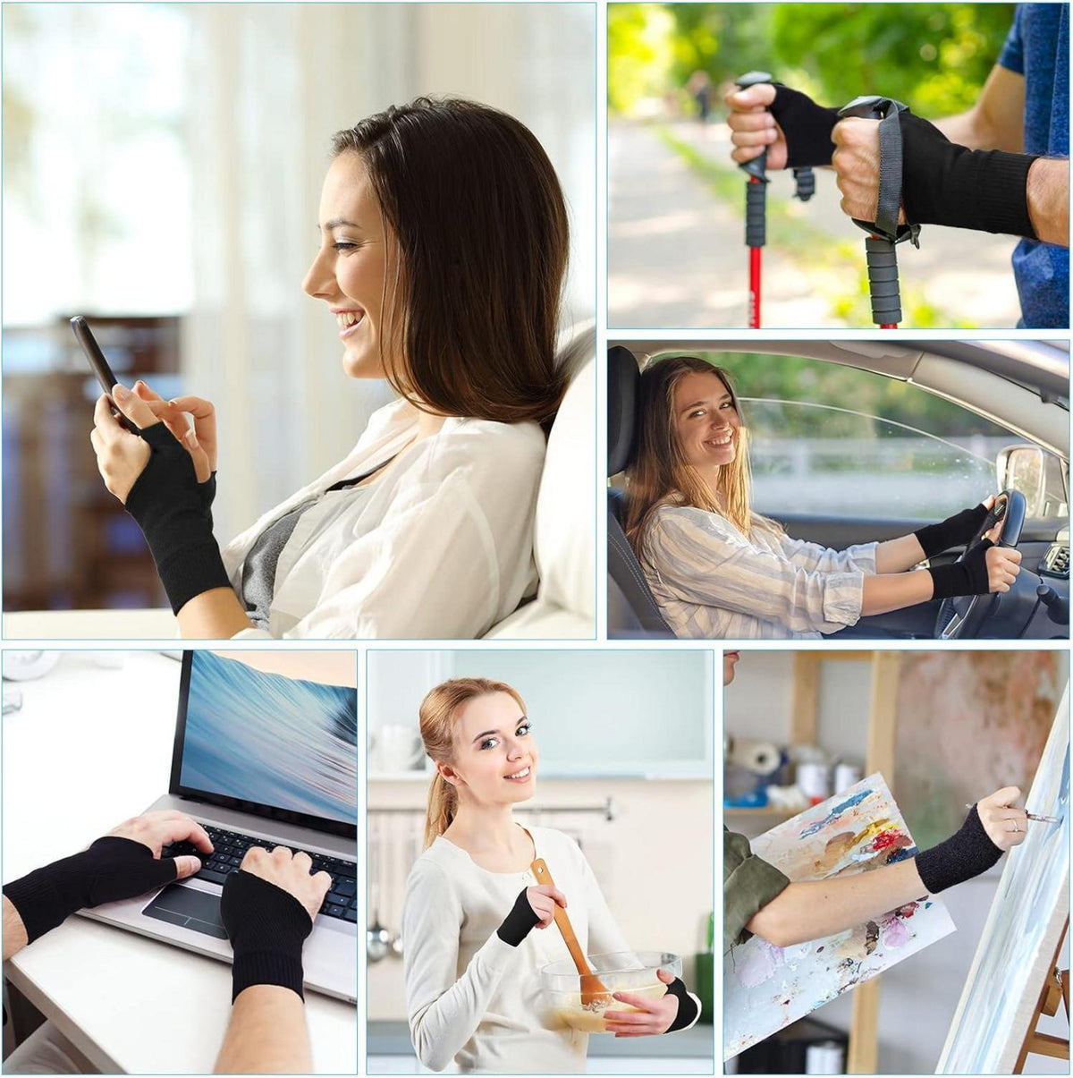 Arthritis Kompressionshandschuhe fingerlos mit Gel und