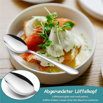 Edelstahl Teelöffel 12er Set, Spiegelpoliert, 13,5 cm