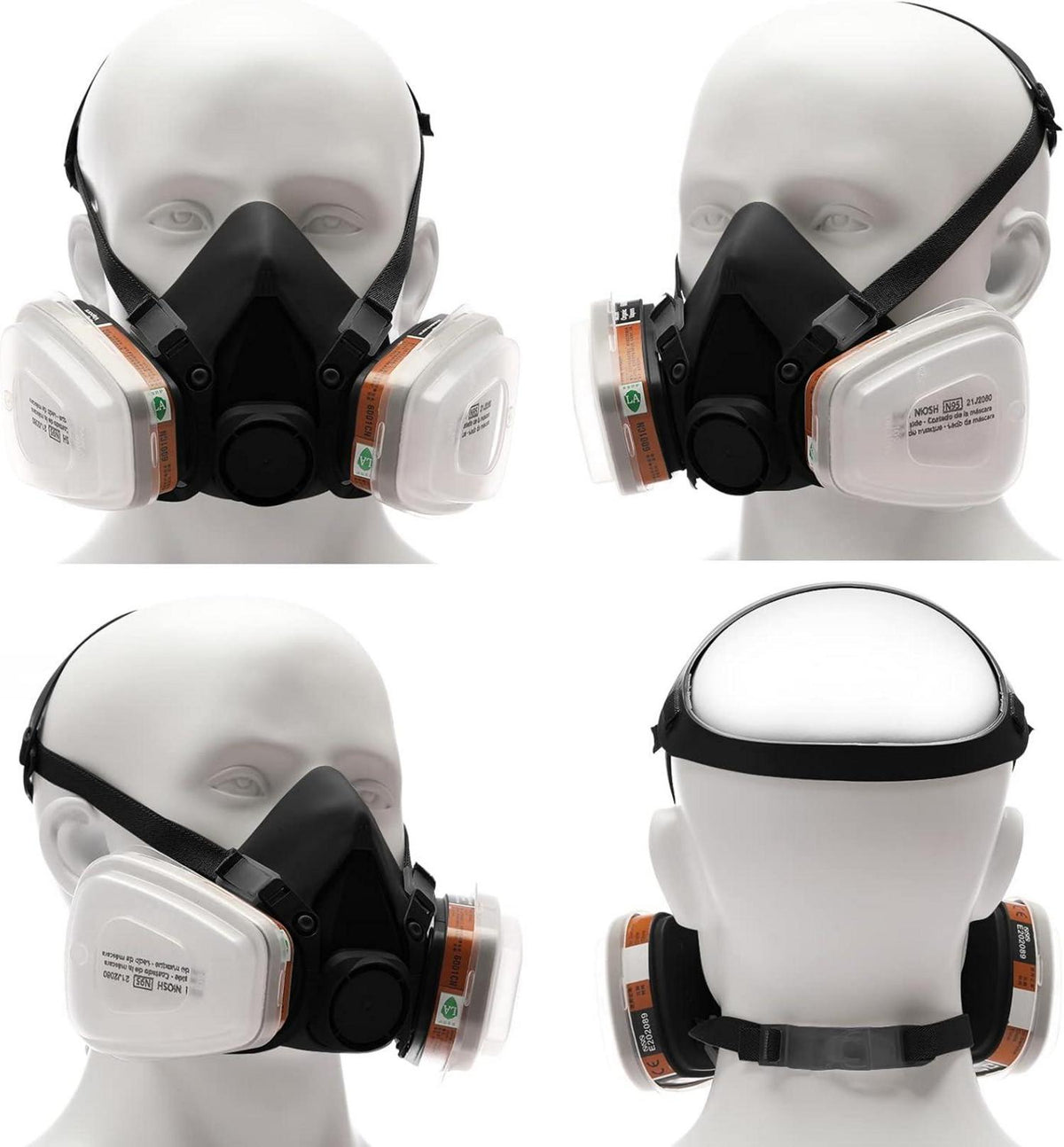 Professionelle Wiederverwendbare Halb Gesicht Gasmaske 6200 Schwarz