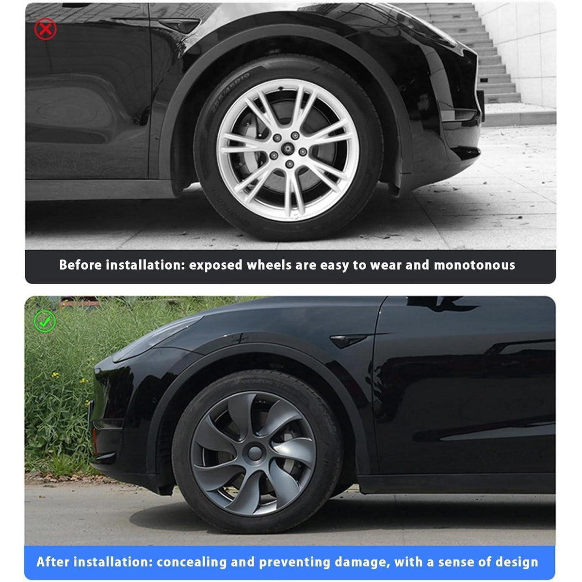 Radkappen Tesla Model Y 19 Zoll Matt Schwarz Gemini