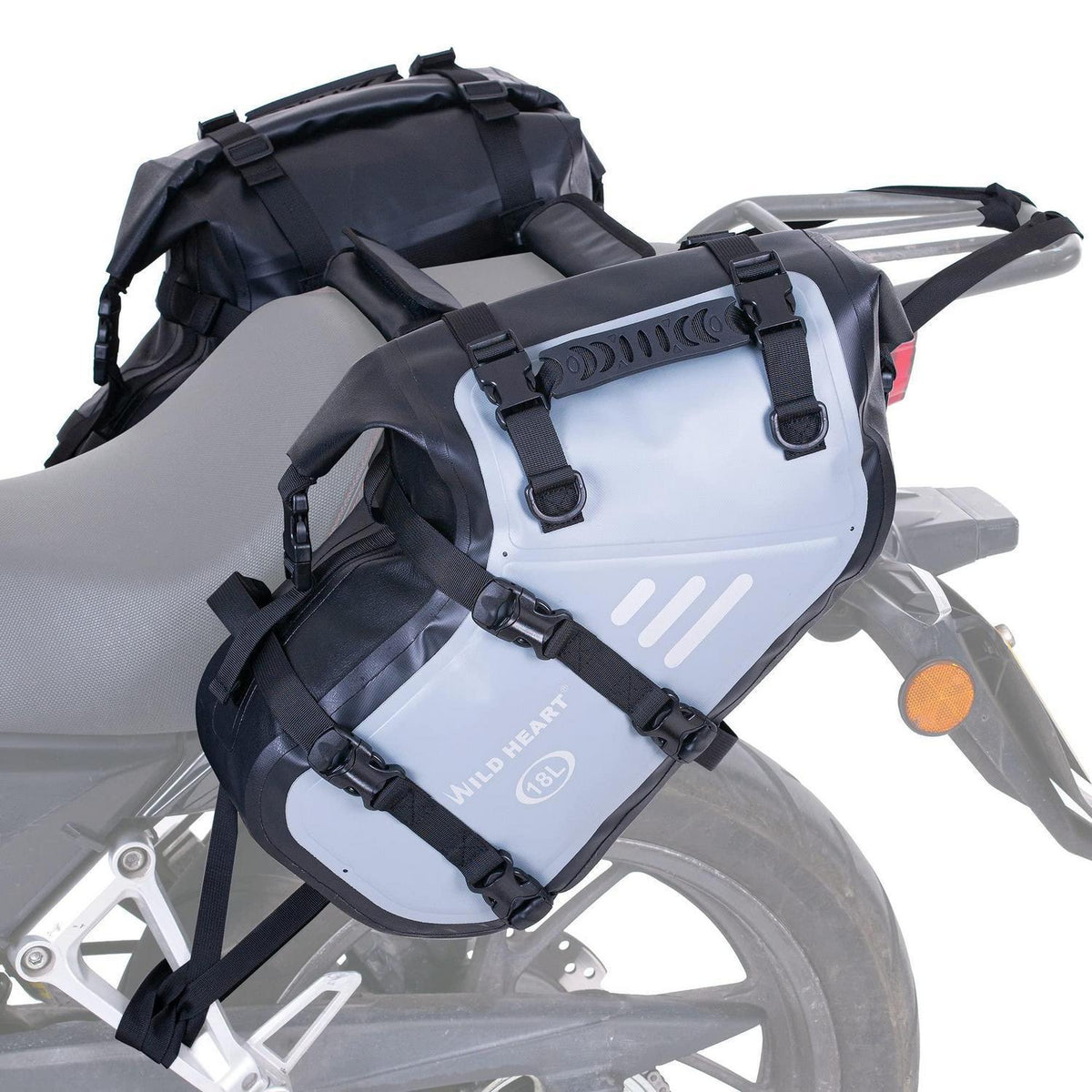 Wasserdichte Motorrad-Satteltaschen 36L – Grau