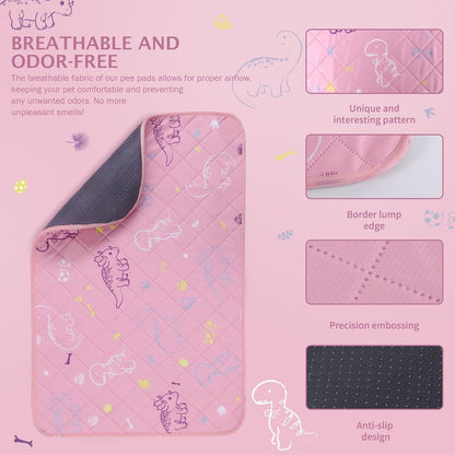 IEUUMLER 2 Stück Welpenunterlagen Waschbar Rosa 76x50cm Super Absorbierend