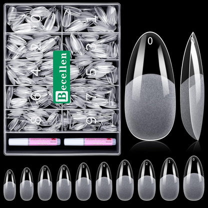 500 Mandel Nagelspitzen Set – Künstliche Gelnägel für DIY Nail Art