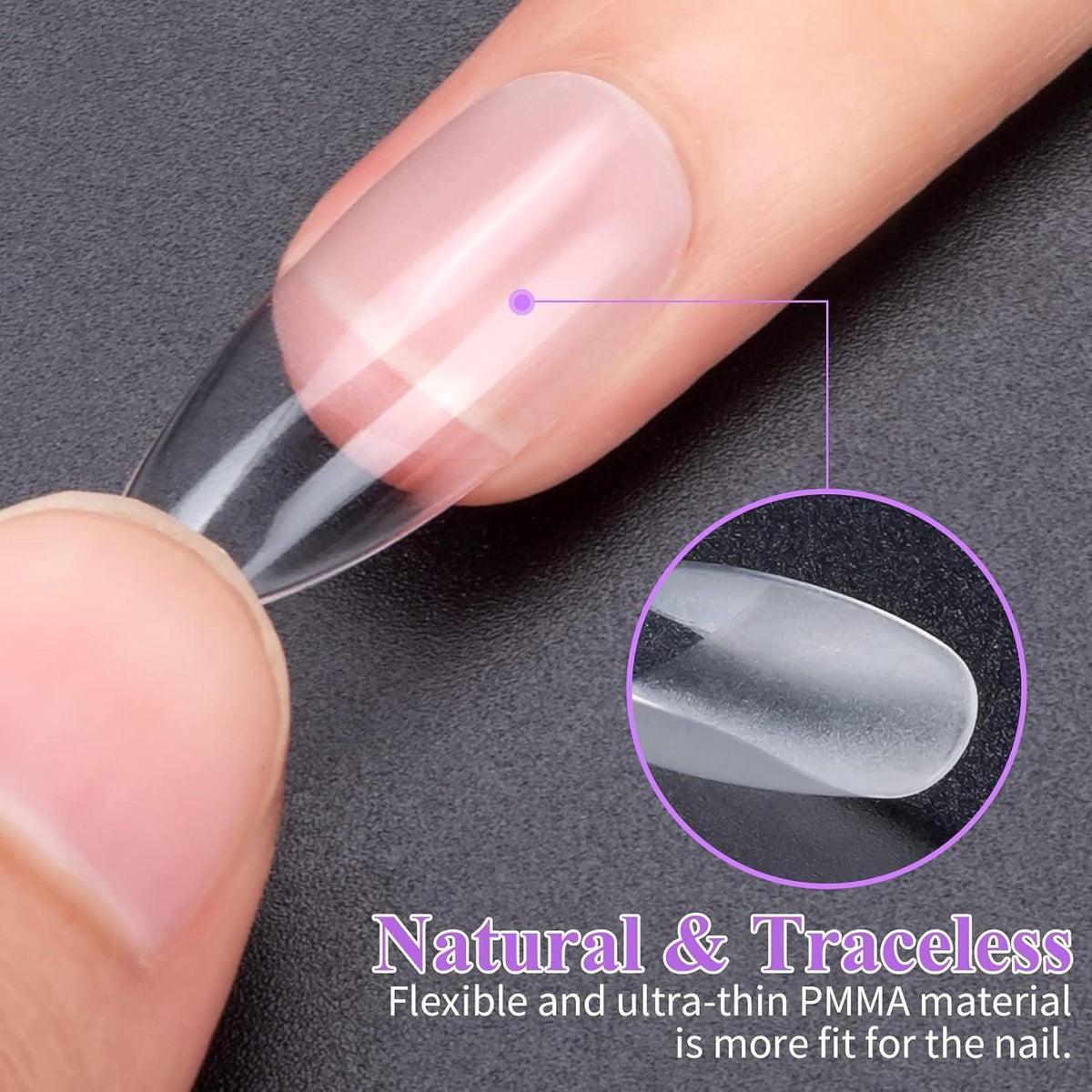 500 Mandel Nagelspitzen Set – Künstliche Gelnägel für DIY Nail Art