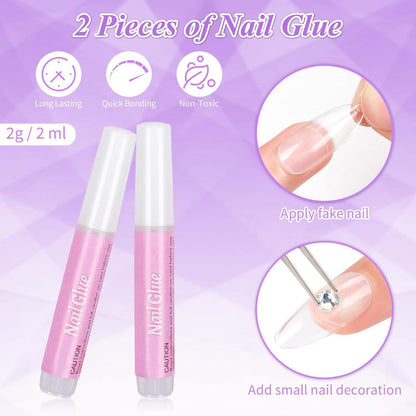 500 Mandel Nagelspitzen Set – Künstliche Gelnägel für DIY Nail Art