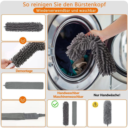 Teleskop-Staubwedel 245cm, 4-teiliges Set, biegsam