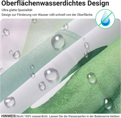 Grüne Blätter Duschvorhang 240x200cm Antischimmel Stoff
