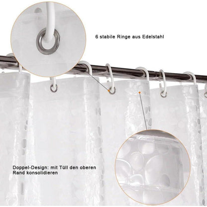 Duschvorhang Anti-Schimmel mit Magneten 92x180cm Steinmuster
