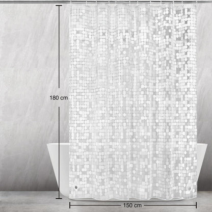 Duschvorhang Anti-Schimmel mit Magneten, Transparent Geometrisch, 150x180cm