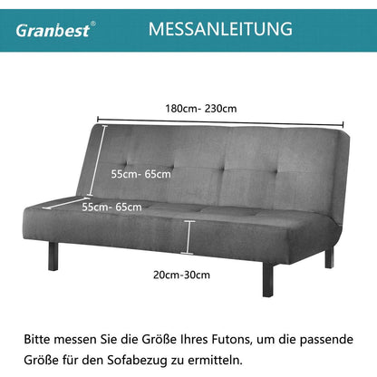 Wasserdichte Futon Abdeckung ohne Armlehnen – Stretch Sofabezug Schwarz