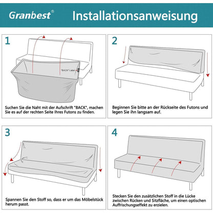 Wasserfester Futonbezug Stretch Sofabezug ohne Armlehnen (Kamel)