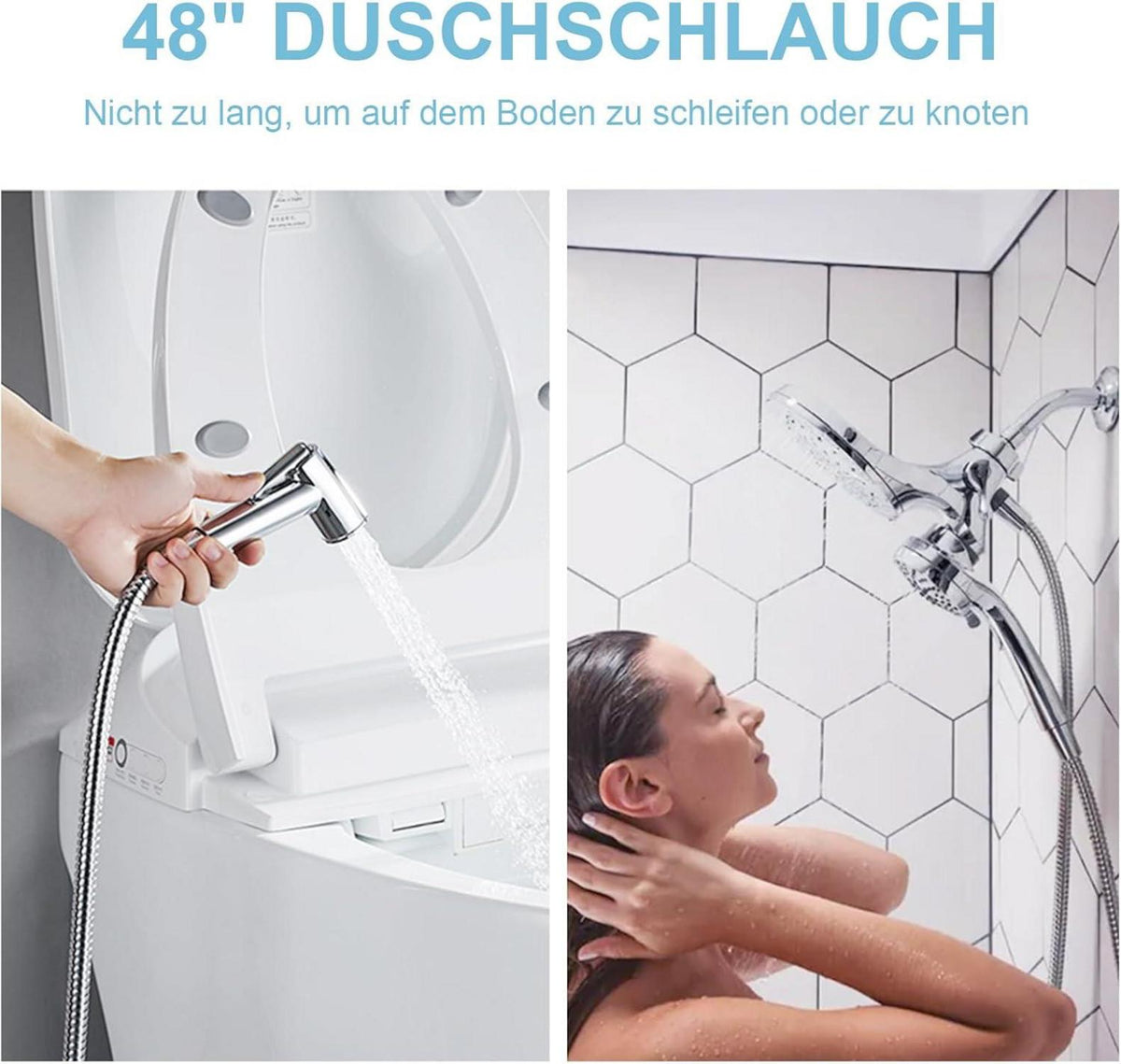Duschschlauch 1,2m Edelstahl Rostfrei flexibler Bidet Brauseschlauch