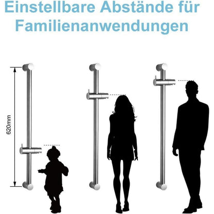 Edelstahl Duschstange 60cm verstellbar mit Duschkopfhalterung